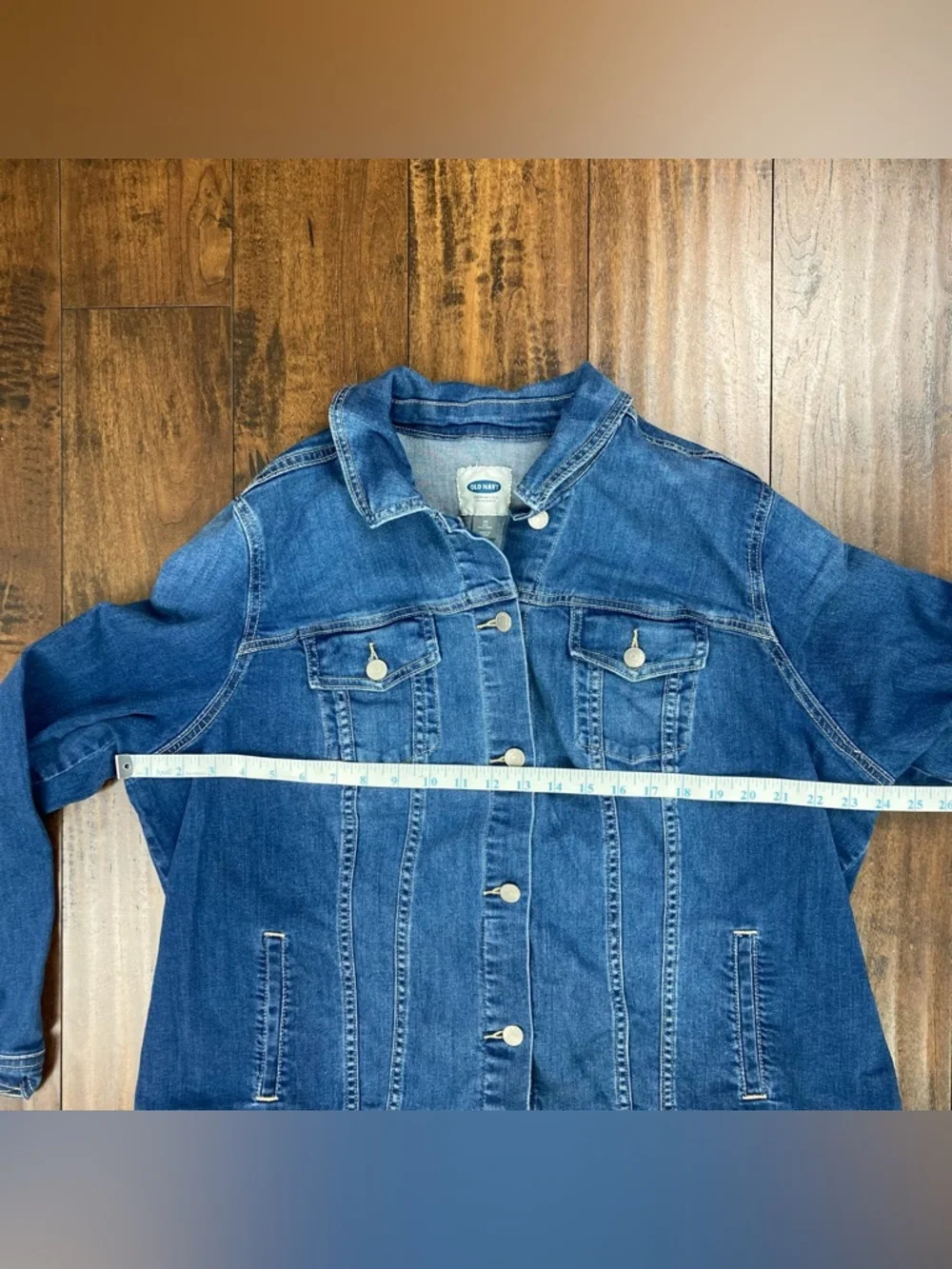 Old Navy Jean Jacket Blue Denim Medium Wash Button Up Women's Size 2X Plus. - Picture 5 of 8